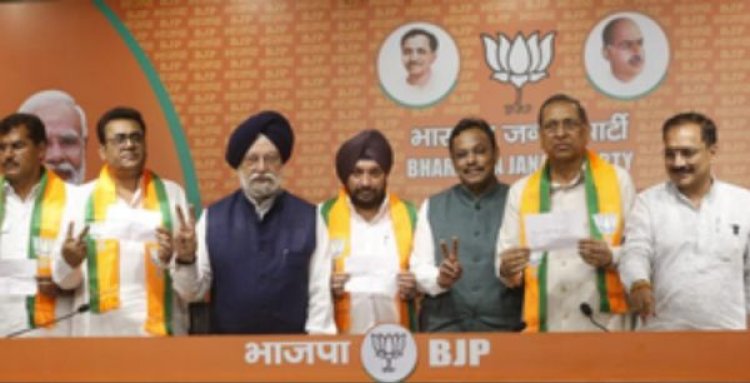 कांग्रेस को बड़ा झटका, भाजपा में शामिल हुए अरविंदर सिंह लवली, राजकुमार चौहान, नसीब सिंह और नीरज बसोया