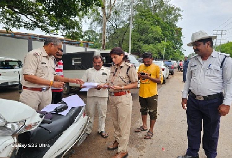 21 वाहनों पर चालानी कार्यवाही