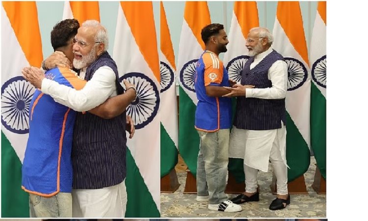 पीएम मोदी ने ऋषभ पंत को लगाया गले