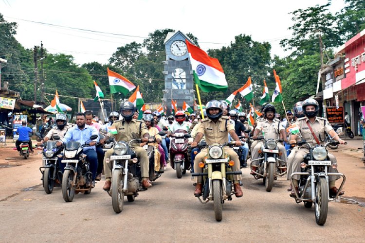 हर घर तिरंगा अभियान के तहत बालोद में निकली  विशाल बाईक रैली