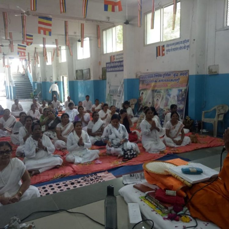 इंदौर के प्रज्ञा बुद्ध विहार परदेशीपुरा में लगा शिविर:थाईलैंड व श्रीलंका से प्रशिक्षित आर्याजी मैत्ता चित्ता ने समाजजन को कराई ध्यान-साधना