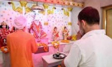 राहुल ने वाल्मीकि मंदिर में पूजा की, वाल्मीकि समाज के प्रतिनिधियों से मुलाकात की