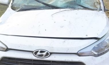 इंदौर-अहमदाबाद फोरलेन पर असंतुलित होकर पलटी कार:आंतेडी फांटे के पास हुआ हादसा, राजगढ़ निवासी एक की मौत