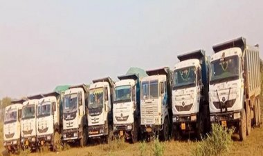 गिट्टी और रेत के अवैध परिवहन पर 13 हाईवा जब्त