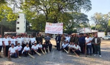 नगर सैनिकों ने श्रमदान कर दिया सफाई का संदेश