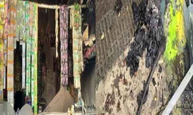 बदमाशों ने दुकान में लगाई आग, लाखों का सामान जलकर खाक