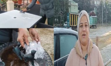 राजस्थान : बर्फ की चादर से ढका माउंट आबू, लोगों को मिल रहा कश्मीर जैसा अनुभव