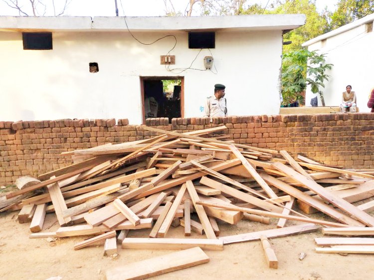सागौन, साल समेत मिक्स प्रजाति की लकडिय़ां जब्त, औजार बरामद