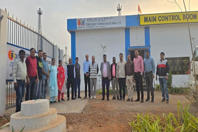 राज्य के सबसे बडे़ सौर पॉवर प्लाट का निरीक्षण करने पहुंची राष्ट्रीय एक्सपर्ट टीम