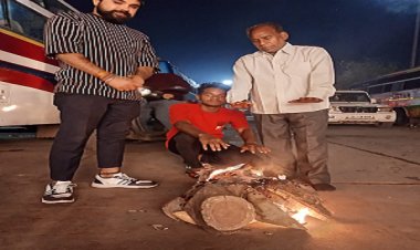 धमतरी के प्रमुख स्थानों पर है अलाव की व्यवस्था