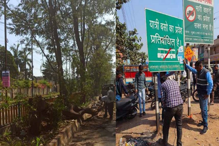 राजधानी के व्यस्तम मार्गों से अतिक्रमण हटाकर बढ़ाई गई चौड़ाई