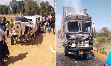 छत्तीसगढ़ में कंटेनर ने बोलेरो को मारी टक्कर… चार श्रद्धालुओं की मौत, सात घायल