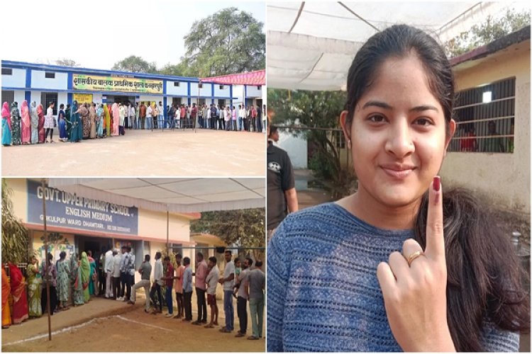 धमतरी में हार्ट अटैक से मतदाता की मौत, सभी निकायों में मतदान के लिए उमड़ी भीड़