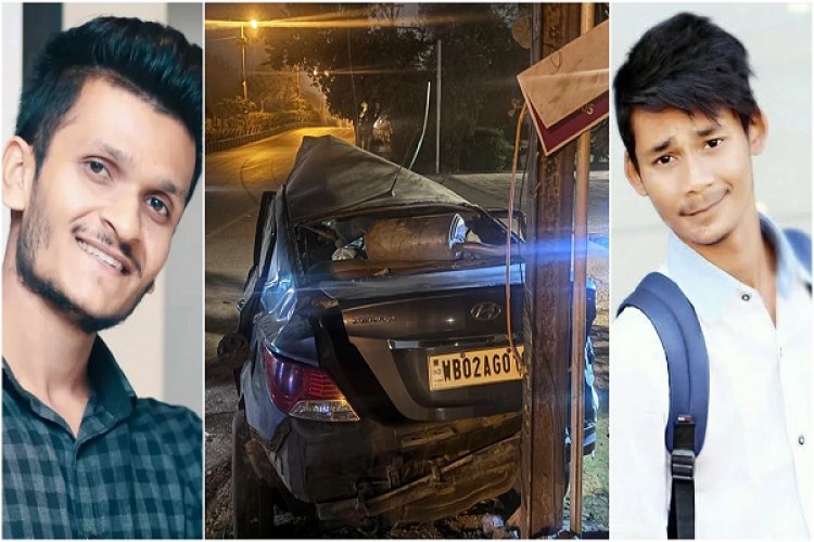 रायपुर में बिजली के खंभे से टकराई तेज रफ्तार कार, दो युवकों की मौत