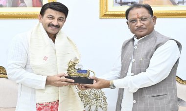 मुख्यमंत्री श्री विष्णु देव साय से सांसद श्री मनोज तिवारी ने की सौजन्य भेंट