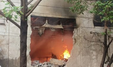 न्यू टिम्बर मार्केट में लगी आग, लपटों में घिरी तिमंजिला इमारत...