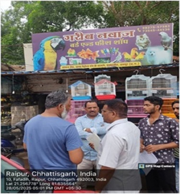 पालतु पशु दुकानों का औचक निरीक्षण : नियमों के उल्लंघन पर कार्रवाई की चेतावनी