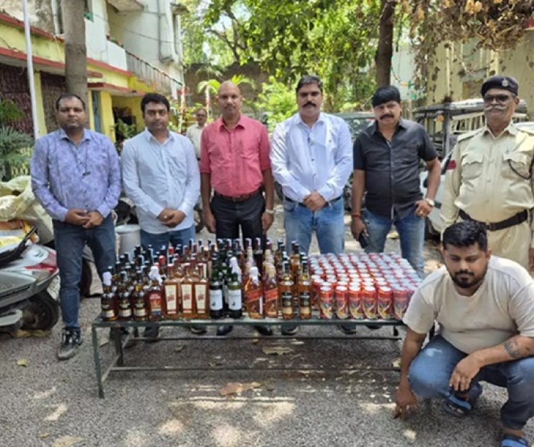 हर्ष प्राइड में आबकारी विभाग का छापा: 105 लीटर विदेशी शराब जब्त