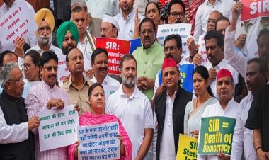 बिहार मतदाता सूची पुनरीक्षण को लेकर संसद में विपक्ष का प्रदर्शन