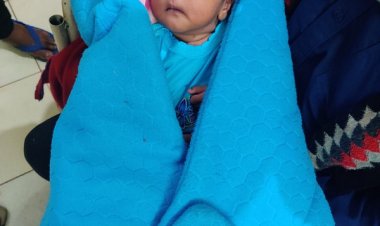 हनुमान मंदिर में एक नवजात बच्ची को छोड़कर भाग गया।  