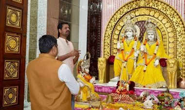मंत्री गजेंद्र यादव ने श्रीराम मंदिर में पूजा अर्चना की