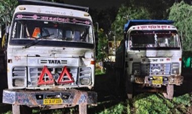 खनिजों के अवैध परिवहन करते 2 वाहन जप्त