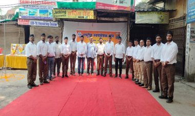 आरएसएस ने माधव नगर जोरापारा बस्ती में मनाया विजयदशमी उत्सव