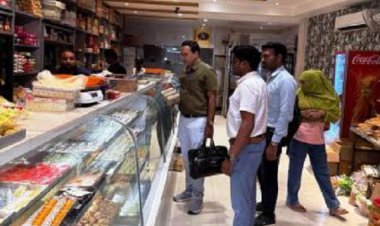 खाद्य सुरक्षा विभाग की कार्रवाई, मिठाई दुकानों का निरीक्षण, नमूने लिए गए