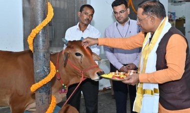 गोवर्धन पूजा के अवसर पर मुख्यमंत्री ने किया गौपूजन, प्रदेशवासियों की सुख-समृद्धि की कामना की