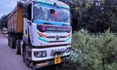 मुरूम का क्षमता से अधिक मात्रा में परिवहन पर कार्रवाई, 4 हाइवा वाहन जप्त