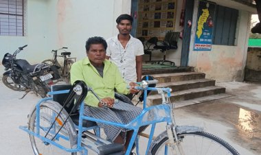 रायपुर : छत्तीसगढ़ सरकार की संवेदनशील पहल से दिव्यांगजनों को तत्काल मिल रही ट्रायसायकल एवं बैसाखी