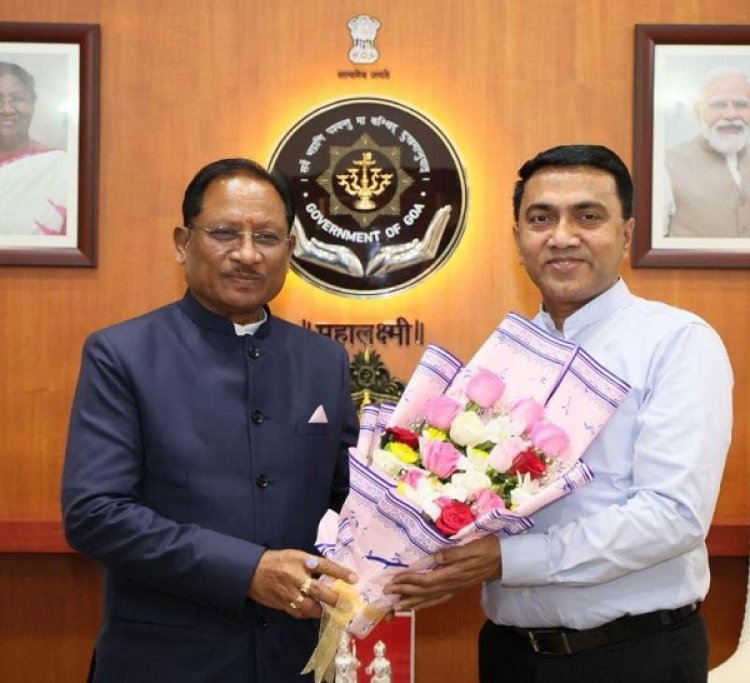 मुख्यमंत्री श्री विष्णुदेव साय ने गोवा के मुख्यमंत्री डॉ. प्रमोद सावंत से की सौजन्य भेंट