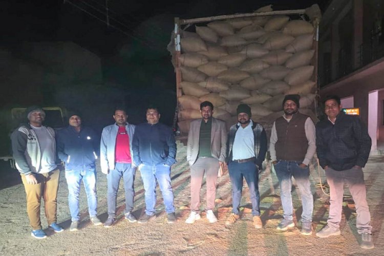 एक ट्रक सहित 763 बोरी धान जब्त : अवैध धान परिवहन का मामला