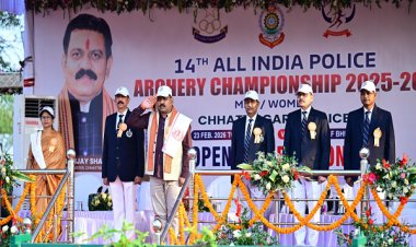 चौदहवीं अखिल भारतीय पुलिस तीरंदाजी प्रतियोगिता का उपमुख्यमंत्री श्री विजय शर्मा ने किया शुभारंभ