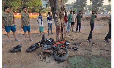 भिलाई में हादसा : पेड़ से टकराई बाइक, दो की हालत गंभीर