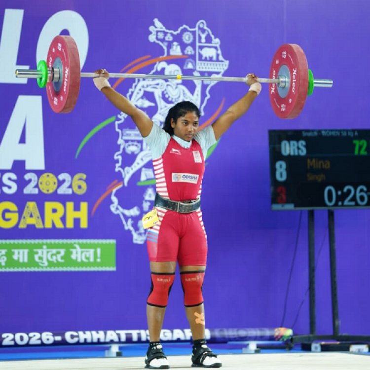 खेलो इंडिया ट्राइबल गेम्स 2026 : 58 किग्रा महिला वेटलिफ्टिंग में अरुणाचल की अनाई वांग्सू ने जीता स्वर्ण