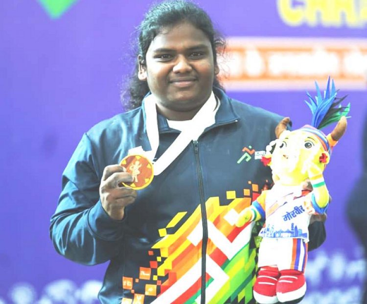 खेलो इंडिया ट्राइबल गेम्स 2026 : 86 किलोग्राम भारोत्तोलन में महाराष्ट्र की साक्षी बुरकुले ने जीता स्वर्ण